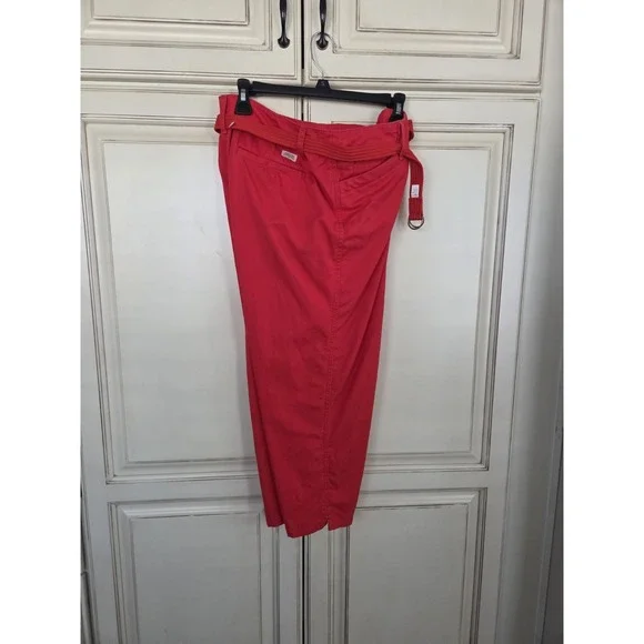 Lauren Ralph Lauren Capri Pants Women's 10 Nautical Red Beachy Cropped Classic - Picture 1 of 9